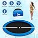 Danrelax 8' Round Inflatable Floating Dock, Sunchill Float Ring, Hammock Tanning Pool with 4in Woven Fabric, Manual Pump for 1-2 Min Quick Inflate/Deflate, Fits 2-8, Ideal for Lakes, Pools, Oceans