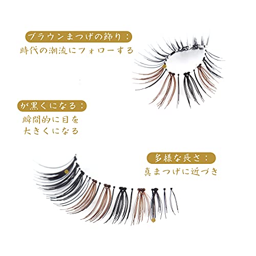 最安値 Lashview つけまつげ 自然つけまつげ ナッチュラルアイラッシュ ブラウンまつげ 手作り高級繊維 目尻長めタイプ 上まつ毛用 繰り返し使える 透明軸 3ペア の価格比較