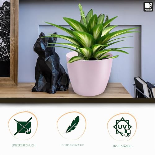 TULMERO Blumentopf matt, Pflanzkübel aus Übertopf Kunststoff Dekorativer Topf für, groß und klein Pflanzen, 2er-Set… – Ansicht 3