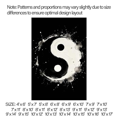 Tapete Yin Yang Lavable Antideslizante 7'x10' miniatura 2
