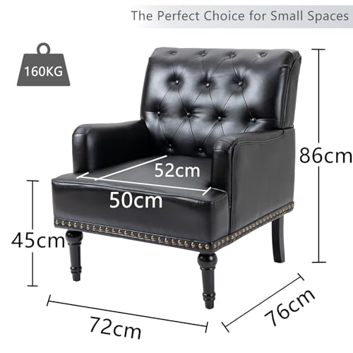 Fauteuil Lounge Noir Cuir Synthétique 150 kg Fiximaster