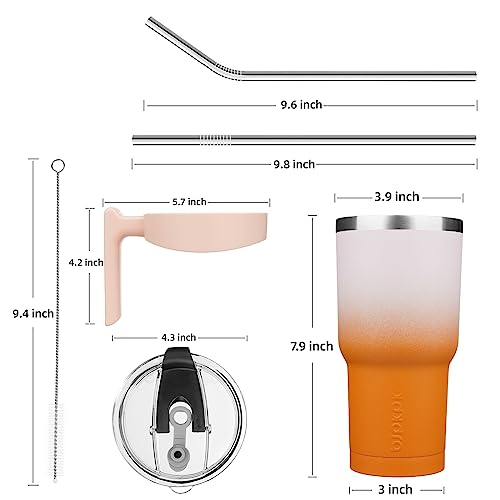 Image of BJPKPK 30 oz Tumbler with Handle & Straw, Insulated Stainless Steel Mug