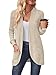 DB MOON Womens Long Cardigan Lightweight Sweater Open Front Long Sleeve Outfits with Pockets L, Beige