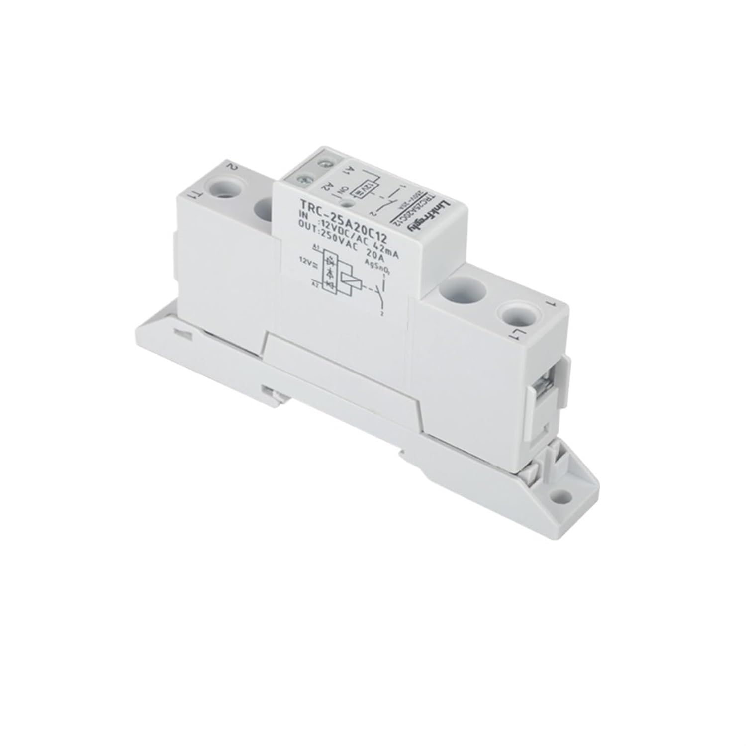 12V 24V DC/AC Electromagnetic Coil High Power Relay Din Rail 20A 250VAC Output LED Terminal Module Relay Switch Control Board(12V DC AC)