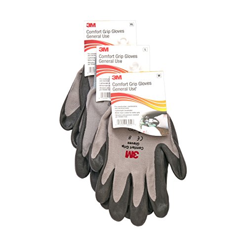 3M Comfort Grip Glove CGM-GU, General Use, Pack of 1, Nitrile Palm Coating, Medium