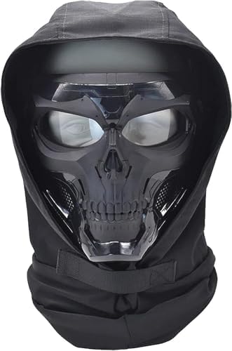 Máscara de airsoft caveira máscara facial completa balaclava arnê...