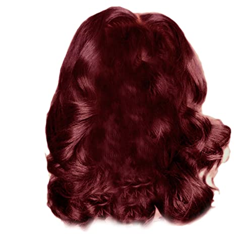 Perruque naturelle ondulée chaude 45 cm cheveux humains anti-volume plat