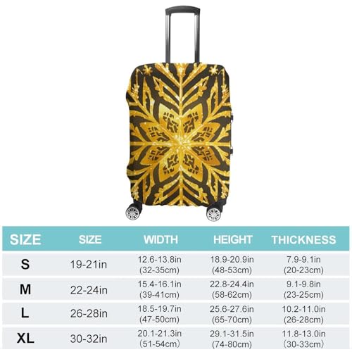 Travel Luggage Cover Elastic Suitcase Protector Anti-Scratch Washable Golden Christmas Snowflakes Luggage Sleeve Tsa Approved Carry on Covers Baggage Cover Fits 18-32 Inch Luggages2