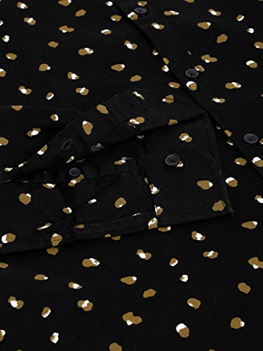 Image of Dennis Lingo Men's Polka Dot Slim Fit Cotton Casual Shirt with Spread Collar & Full Sleeves