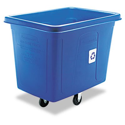 Rubbermaid Commercial - Recycling Cube Truck, Rectangular, Polyethylene, 500-lb cap, Blue - Sold As 1 Each - Ideal for waste collection, material collection and laundry handling.