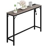 IDEALHOUSE Console Table with Power Outlets & USB Ports, Narrow Sofa Table with Charging Station, 39.3' Industrial Entryway Table, Behind Couch Table for Living Room, Hallway, Foyer, Bedroom-Grey