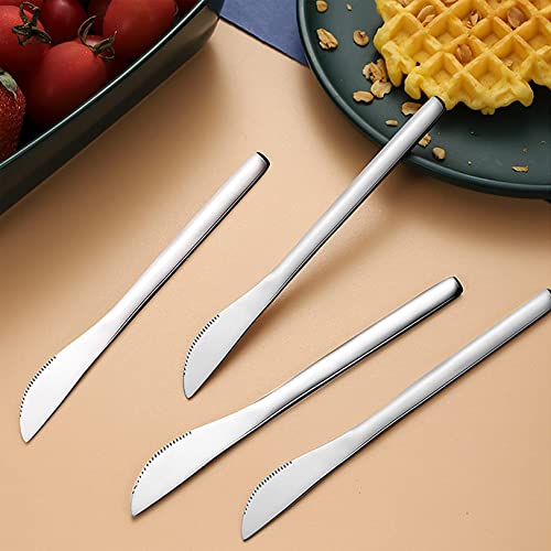 Vanra Dessert Knives Forks Spoons Set Stainless Steel Kids Dinner Knife Salad Fork Teaspoon Cocktail Fork Coffee Spoon Snack Serving Knives #TOP3