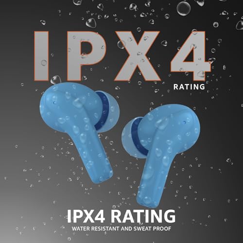 Image of amazon basics TWS in-Ear Earbuds (P50) with Fast Charging up to 50 Hours of Playtime | Dual 10mm Driver | IPX4 Water-Resistance | Bluetooth 5.3 | Quad Mic with ENC | Touch Control (Light Blue)