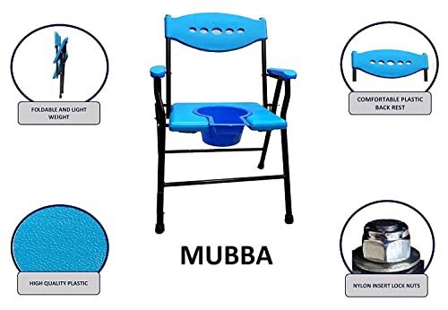 Image of MUBBA Shower chair Toilet Portable commode bathroom comode bedside with POT