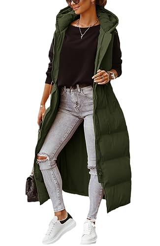 Gilet à capuche veste matelassée longue et chaude pour l'hiver