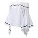 SIMSHION Women's Summer Off Shoulder Trumpet Sleeve Ruffled Collar Casual Blouse Tops Shirts White S