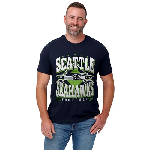 FOCO Men's Standard NFL Logo Established Banner Tee T-Shirt, Team Color