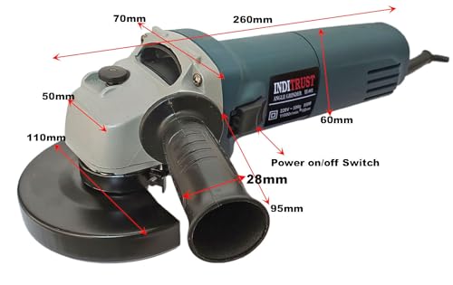 Image of Inditrust Dumdaar Electric Sliding angle grinder machine DM 950W with 2pc Flap wheel set