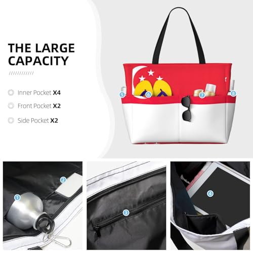 Sac de plage imperméable Singapour, l'accessoire été noir idéal - 4