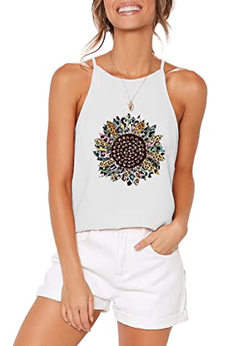 Image of LouKeith Womens Tank Tops Casual Flowy Printed Vest Shirts Sleeveless Cotton Soft Summer Tees Blouses