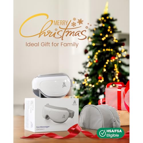 BOB AND BRAD Eye Massager FSA/HSA Eligible, EyeOasis 2 - Heated Eye Massager for Migraines with Compression and Music, Smart Eye Mask Massager Reduce Dry Eye Improve Sleep, Christmas Gifts for Women