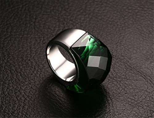 Image of HIJONES Men Women Stainless Steel Cubic Zirconia Royal Crystal Rings Wrap Band Cocktail Style