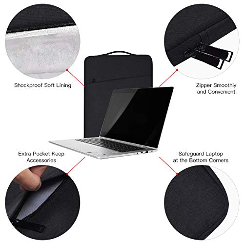 14 Inch Laptop Sleeve Case for Dell Latitude/Inspiron, HP ASUS Lenovo Chromebook/Stream/ASUS Vivobook/Lenovo IdeaPad Computer Sleeve Bag, Black by iKammo - Image 4
