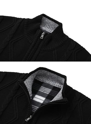 Image of Vcansion Men's Classic Cardigan Sweaters Stand Collar Slim Fit Casual Knitted Sweater