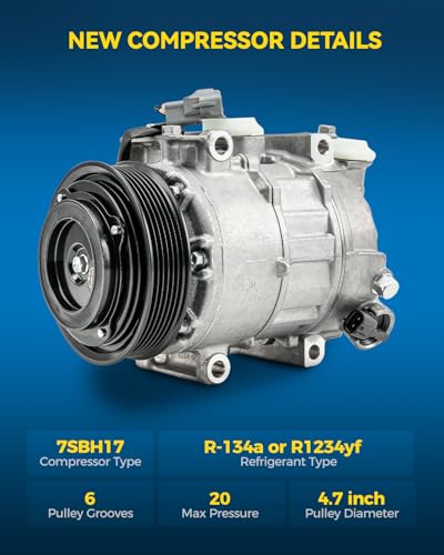 Image of PHILTOP 198375 Air Conditioner AC Compressor with Clutch for Dodge Charger 2014-2023 3.6L,Challenger 2015-2023 3.6L, Chrysler 300 2014-2023 3.6Liter