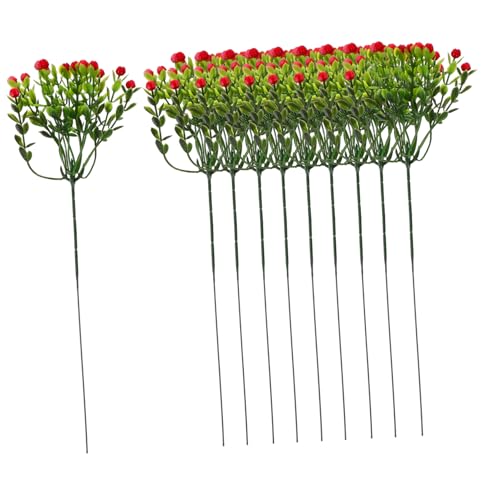 Gatuida 10 Piezas De Plantas De Hortensia Luz para Casa De Hadas Ramos De Aliento De Bebé Tallos De Hojas Falsas Rosas Colgantes Guirnalda De Ratán Artificial para Exteriores