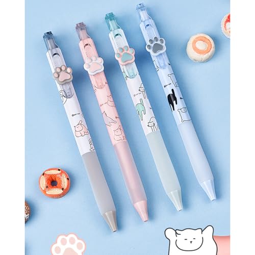 MOZXIRZ Set de 4 bolígrafos de gel con diseño de gato miniatura 2