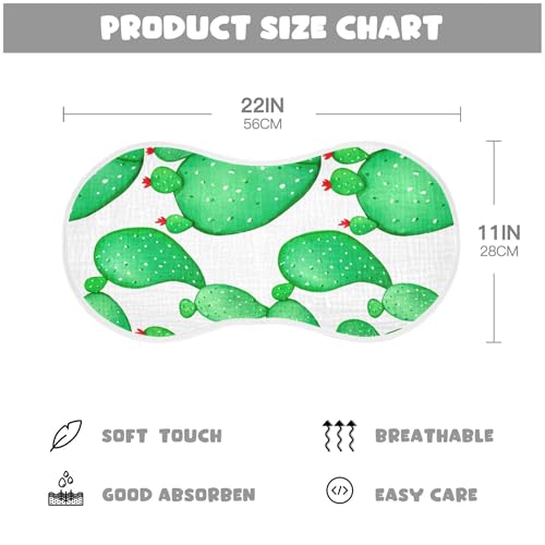 xigua Watercolor Green Cactus Baby Burp Cloths for Newborn Boys and Girls 1 Pack, Soft & Absorbent Cotton Baby Burp Cloth, Baby Washcloths, Newborn Towel, Burp Rags4
