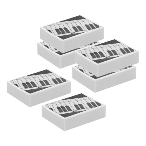 EXAOMBLE 6個音楽パーティー用 ピアノ消しゴム 創造力を刺激する 小型 軽量 文房具 さまざまな場面での使用可