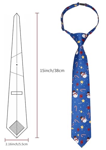Enlision Boys Christmas Ties Holiday Xmas Kids Tie and Pocket Square Set Pre-tied Adjustable Neckties for Boys Festival Party2