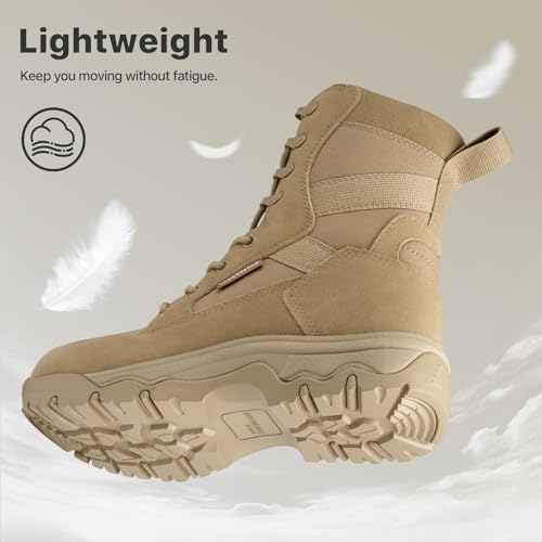 Image of FREE SOLDIER Women's Tactical Boots 8 Inches Lightweight Combat Boot Durable Military Work Outdoors Boots Desert Boot for Women
