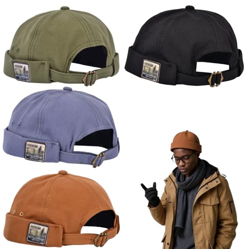 Casquettes sans bords réglables pour éviter la prise au vent en lot de 4