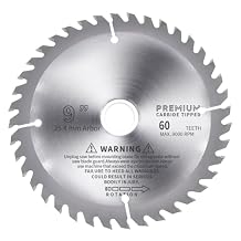 9-Inch230mm 60T Circular Saw Blade Alloy Steel TCT ATB 25.4mm ArborReduced Ring 20mm Multifunction Woodworking Disc for Wood, Plastic, PVC, Acrylic, Plywood