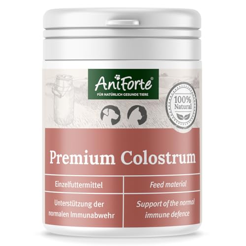 AniForte Colostrum en Polvo para Perros y Gatos 100g - Primera Leche Natural, calostro para el Sistema inmunológico y el tracto gastrointestinal, inmunoglobulina G en la Calidad de los Alimentos