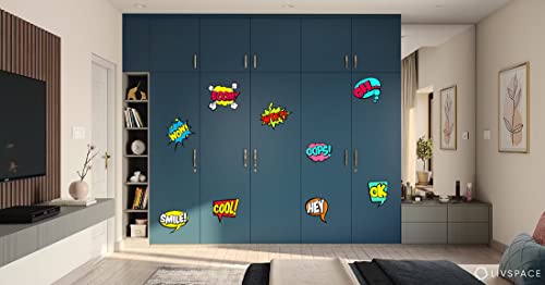 Image of PNF Poster And Frames Set of comic style speech bubbles with sound text effects. Quote Wall art & Door Hanging Frame For Kitchen, Dining, restaurants Decor | Walland home Decor for Living Room | Room Decor Wall Decor Items For Bedroom | (Wooden, 11x9 Inch,brown)-123-1