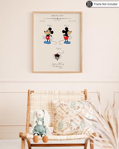 Monem Art Cartoon Character Blueprint Poster - Mouse Patent Print - Amusement Art - Theme Park Art - Entertainment Art - Colorful Living Room or Kid\'s Room Wall Decor, 24x32 Unframed Wall Art - Thumbnail 3