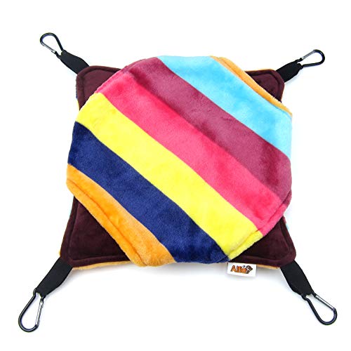 Alfie Pet - Mallory Hanging Hammock Bed For Mouse, Chinchilla, Rat, Gerbil And Dwarf Hamster - Color: Burgundy, Size: Medium 9" X 9" #TOP3