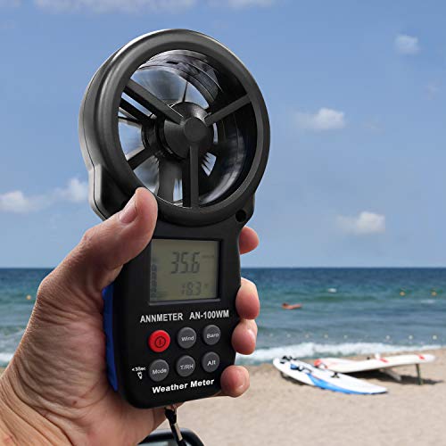 AIOMEST Digital Anemometer, Windmesser Windmessgerät Barometer Handheld,100WM CFM Wind Speed Meter für Windgeschwindigkeit Temperatur Wind Chill Tester für Feuchtigkeit Altitude, Drohnenflug HVAC