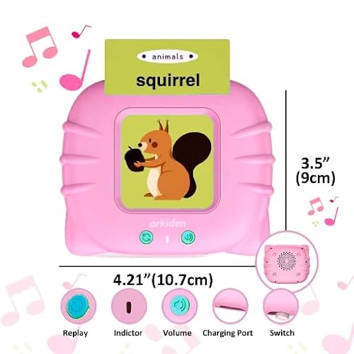 Talking Flash Cards For Children, 112 Cards And 224 Sight Words, Speech Therapy And Travel Toys For Kids, Autism Reading Machine, Preschool Educational Montessori Toys, Learning Animals Shape Color #TOP6