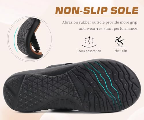 Image of jiajiale Womens Fashion Orthotic Flip Flops Ladies Slip On Lightweight Comfortable Thick Cushion Yoga Mat Thong Sandals With Plantar Fasciitis Arch Support