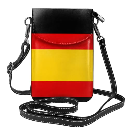LPLSNWS German flag Printed leather crossbody bag, flap shoulder bag for camping and travel