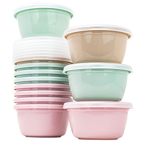 Pack 12 Tuppers de Plástico 250ml Tápers para Comida Recipientes para Alimentos de Bebé Sin BPA Fiambrera Apto para Microondas y Lavavajillas, Congelador, Recipientes con Tapa. Fabricado en España