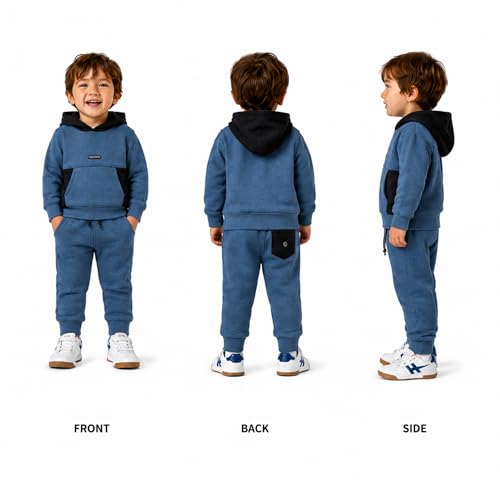 Image of Volcom Infant Toddler Baby Boys Joggers Set - 2 Piece Fleece Pullover Hoodie and Jogger Pants Activewear Set (Sizes: 12M-7)