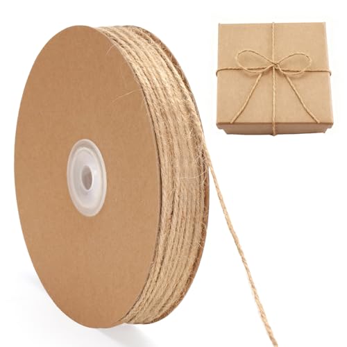 G2PLUS 100m Ficelle de Jute:2mm Corde de Jute Naturel,Ficelle de Jardinage pour Décoration DIY,Crochet,Emballage Cadeau et Travaux Manuels