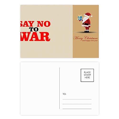 Cartes postales Père Noël Say No to War pour vœux de fin d'année engagés et solidaires