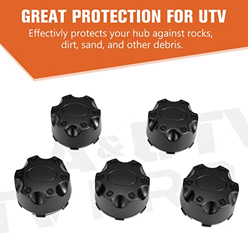 Wheel Center Hub Cap for Polaris Ranger RZR ACE Sportsman，A & UTV PRO Tire Wheel Hub Dust Rim Cap Covers for Polaris Ranger RZR ACE Sportsman Accessories, Replace OEM #1521509-521, 5PCS - Thumbnail 3